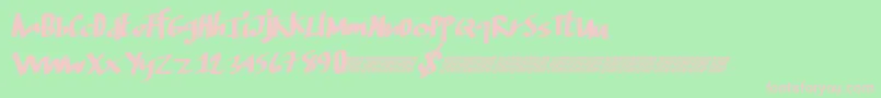 Digitalriver-Schriftart – Rosa Schriften auf grünem Hintergrund