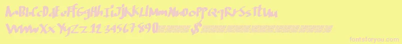 Digitalriver Font – Pink Fonts on Yellow Background