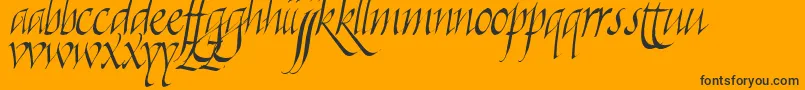 Killigra-Schriftart – Schwarze Schriften auf orangefarbenem Hintergrund