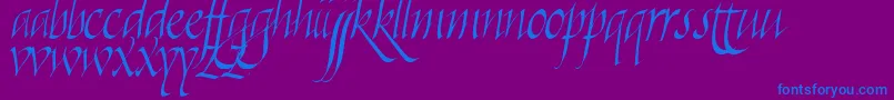 Killigra-Schriftart – Blaue Schriften auf violettem Hintergrund