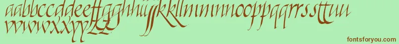 Killigra-Schriftart – Braune Schriften auf grünem Hintergrund