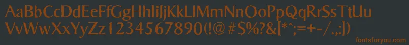 Шрифт SigvarantiqueRegular – коричневые шрифты на чёрном фоне