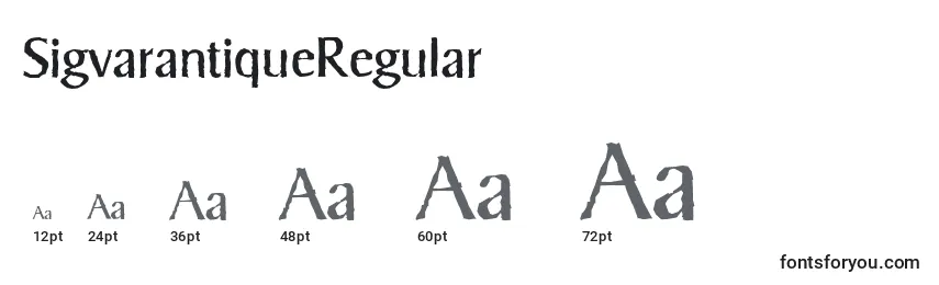 Größen der Schriftart SigvarantiqueRegular