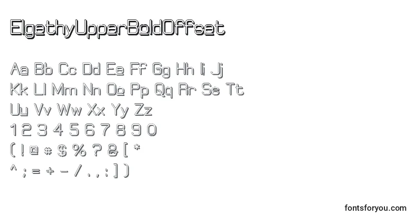 Czcionka ElgethyUpperBoldOffset – alfabet, cyfry, specjalne znaki