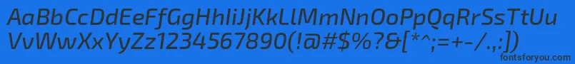 フォントExo2.0Mediumitalic – 黒い文字の青い背景