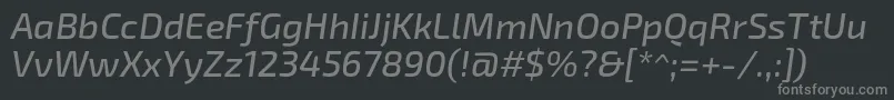 Шрифт Exo2.0Mediumitalic – серые шрифты на чёрном фоне