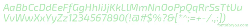 Exo2.0Mediumitalic Font – Green Fonts on White Background