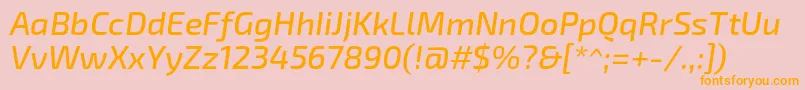 Exo2.0Mediumitalic Font – Orange Fonts on Pink Background