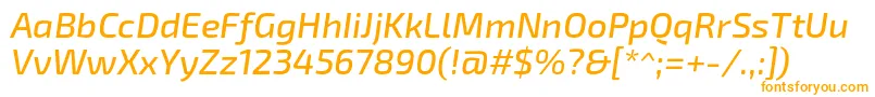 Exo2.0Mediumitalic Font – Orange Fonts on White Background