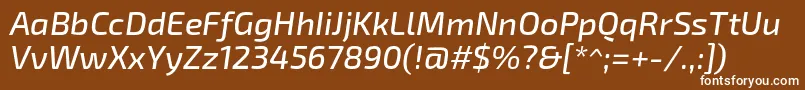 フォントExo2.0Mediumitalic – 茶色の背景に白い文字