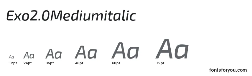 Размеры шрифта Exo2.0Mediumitalic