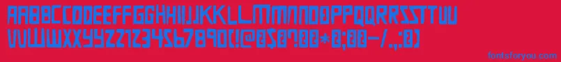 フォントDkDieBruecke – 赤い背景に青い文字