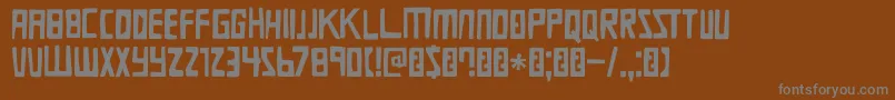 DkDieBruecke-fontti – harmaat kirjasimet ruskealla taustalla
