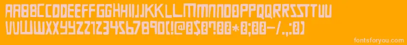 DkDieBruecke-Schriftart – Rosa Schriften auf orangefarbenem Hintergrund