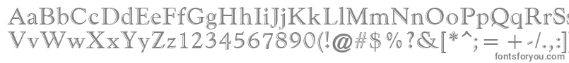 GoudiHandfooled-fontti – harmaat kirjasimet valkoisella taustalla