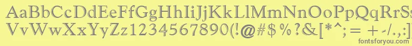 フォントGoudiHandfooled – 黄色の背景に灰色の文字