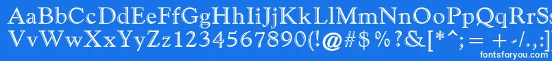 フォントGoudiHandfooled – 青い背景に白い文字