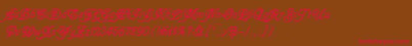 GlastonburyLetPlain Font – Red Fonts on Brown Background