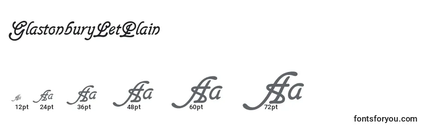 Размеры шрифта GlastonburyLetPlain
