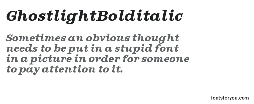GhostlightBolditalic Font