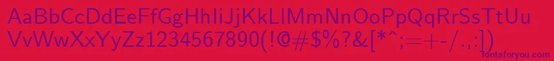 NovaNormal Font – Purple Fonts on Red Background