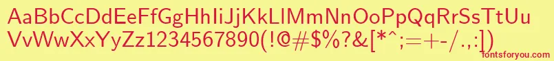 NovaNormal Font – Red Fonts on Yellow Background
