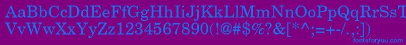 フォントCenturySchoolbookRepriseSsi – 紫色の背景に青い文字