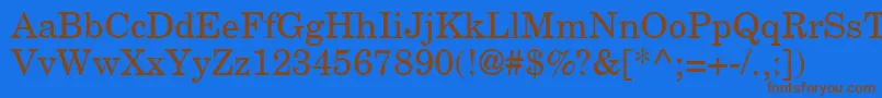 CenturySchoolbookRepriseSsi-fontti – ruskeat fontit sinisellä taustalla