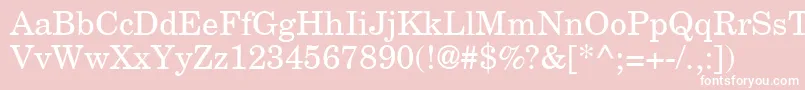 CenturySchoolbookRepriseSsi-fontti – valkoiset fontit vaaleanpunaisella taustalla