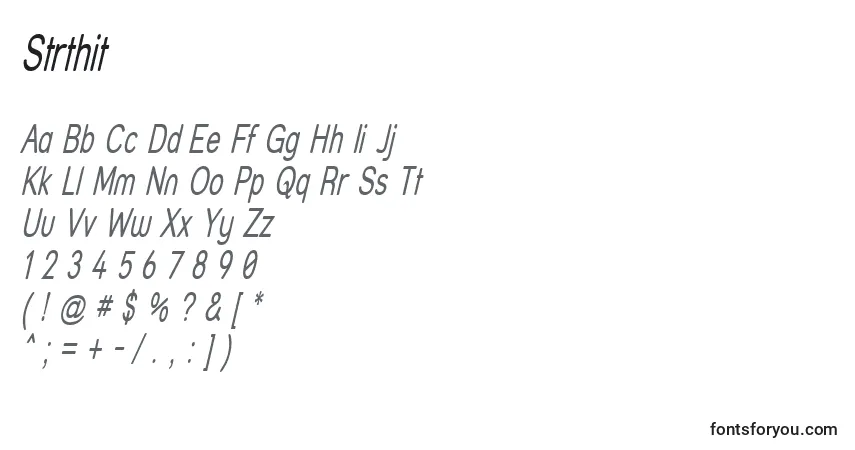 A fonte Strthit – alfabeto, números, caracteres especiais