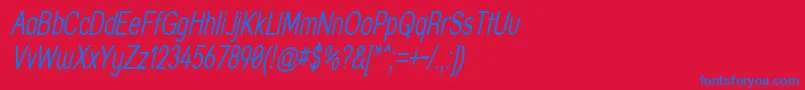 フォントStrthit – 赤い背景に青い文字