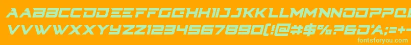 Cyberdynecondital Font – Green Fonts on Orange Background