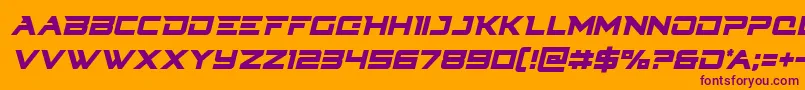 Cyberdynecondital-fontti – violetit fontit oranssilla taustalla