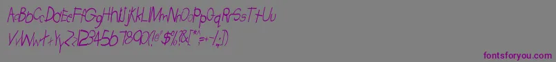 TabathaCnItalic Font – Purple Fonts on Gray Background