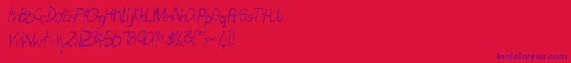 TabathaCnItalic Font – Purple Fonts on Red Background