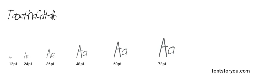 TabathaCnItalic Font Sizes