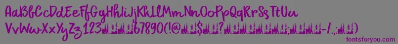 DkPrimordial-fontti – violetit fontit harmaalla taustalla