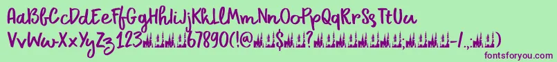 DkPrimordial Font – Purple Fonts on Green Background