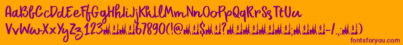 DkPrimordial Font – Purple Fonts on Orange Background