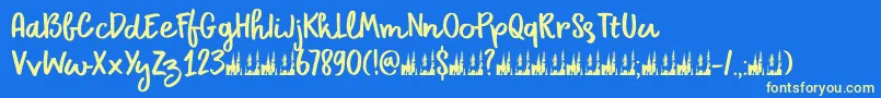 DkPrimordial Font – Yellow Fonts on Blue Background