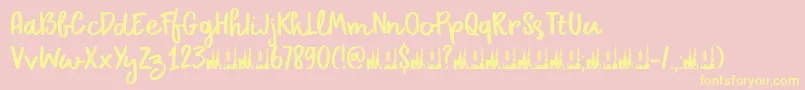 DkPrimordial Font – Yellow Fonts on Pink Background