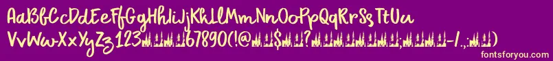 DkPrimordial Font – Yellow Fonts on Purple Background