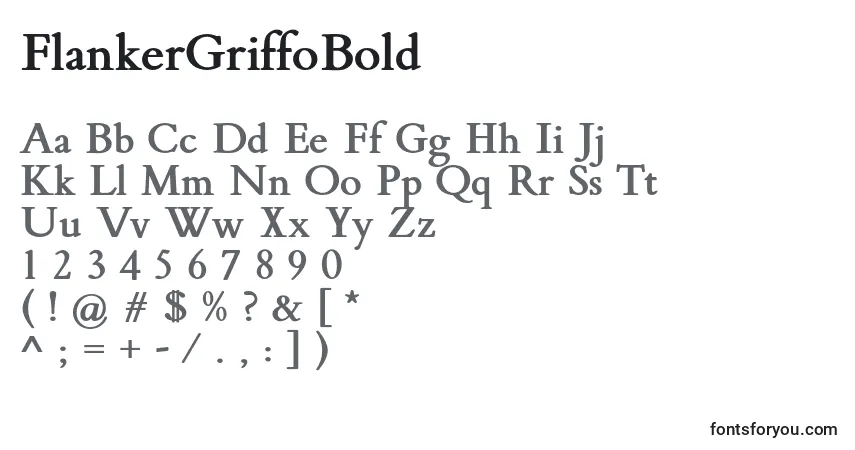 Czcionka FlankerGriffoBold – alfabet, cyfry, specjalne znaki