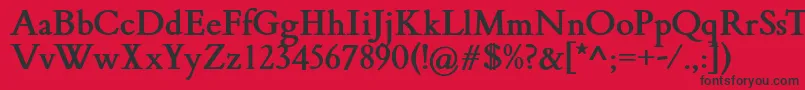 フォントFlankerGriffoBold – 赤い背景に黒い文字