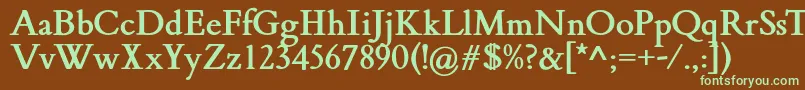 FlankerGriffoBold Font – Green Fonts on Brown Background