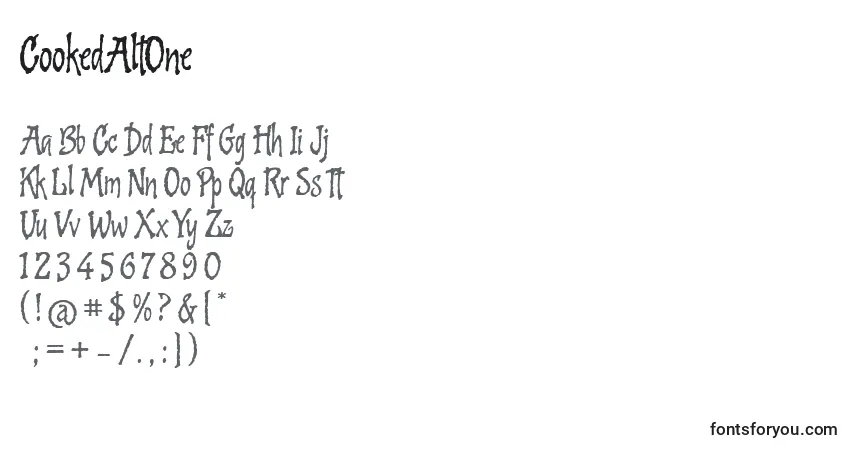 Czcionka CookedAltOne – alfabet, cyfry, specjalne znaki