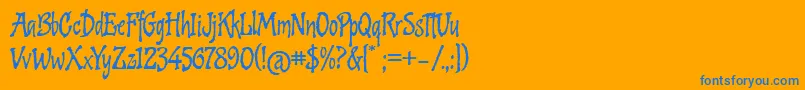 フォントCookedAltOne – オレンジの背景に青い文字