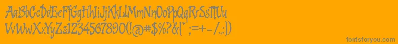 CookedAltOne-Schriftart – Graue Schriften auf orangefarbenem Hintergrund