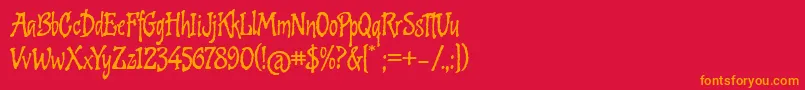 フォントCookedAltOne – 赤い背景にオレンジの文字