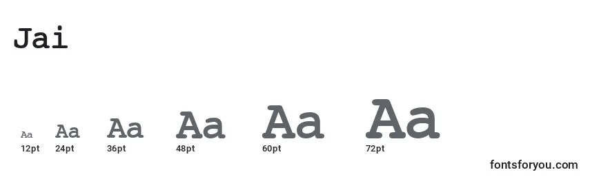 Размеры шрифта Jai